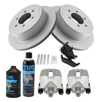 TRQ® - Rear Disc Brake Kit with Semi-Metallic Pads and Calipers
