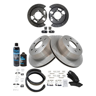 TRQ® - Rear Disc Brake Kit with Semi-Metallic Pads and Shoes