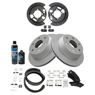 TRQ® - Rear Disc Brake Kit with Semi-Metallic Pads and Shoes