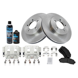 TRQ® - Front Disc Brake Kit with Semi-Metallic Pads and Calipers