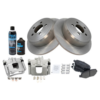 TRQ® - Rear Disc Brake Kit with Semi-Metallic Pads and Calipers
