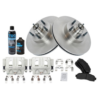 TRQ® - Front Disc Brake Kit with Semi-Metallic Pads and Calipers