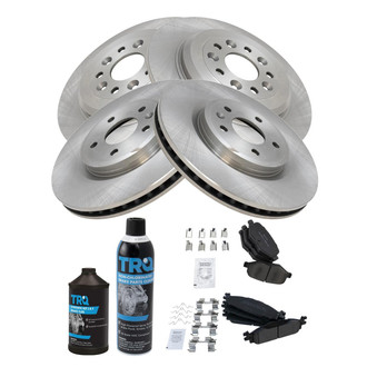 TRQ® - Front and Rear Disc Brake Kit with Semi-Metallic Pads