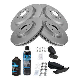 TRQ® - Front and Rear Disc Brake Kit with Semi-Metallic Pads