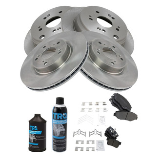 TRQ® - Front and Rear Disc Brake Kit with Semi-Metallic Pads