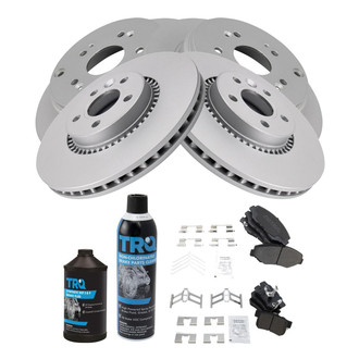 TRQ® - Front and Rear Disc Brake Kit with Semi-Metallic Pads