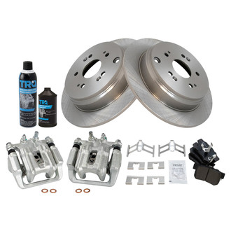 TRQ® - Rear Disc Brake Kit with Semi-Metallic Pads and Calipers