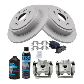TRQ® - Rear Disc Brake Kit with Semi-Metallic Pads and Calipers
