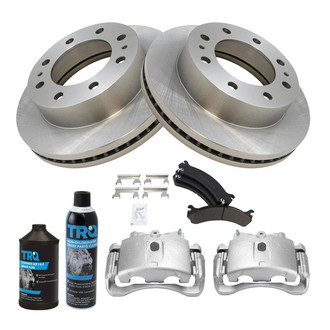 TRQ® - Front Disc Brake Kit with Semi-Metallic Pads and Calipers