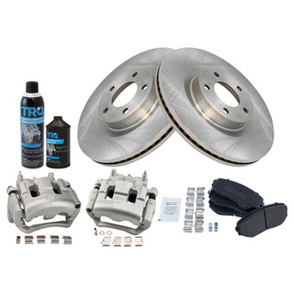 TRQ® - Front Disc Brake Kit with Semi-Metallic Pads and Calipers