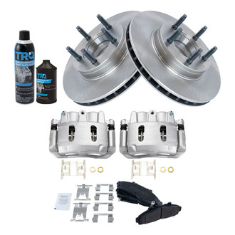 TRQ® - Front Disc Brake Kit with Semi-Metallic Pads and Calipers
