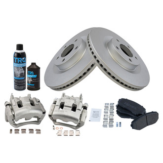 TRQ® - Front Disc Brake Kit with Semi-Metallic Pads and Calipers