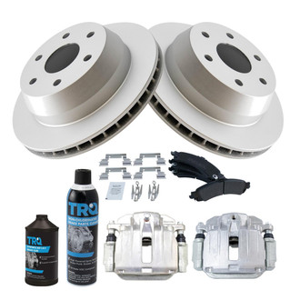 TRQ® - Rear Disc Brake Kit with Semi-Metallic Pads and Calipers