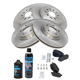 TRQ® - Front and Rear Disc Brake Kit with Semi-Metallic Pads