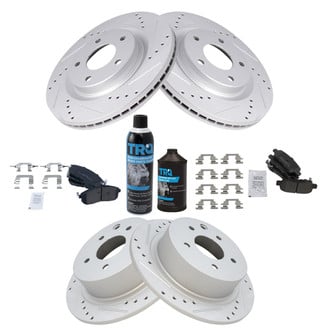 TRQ® - Performance Semi-Metallic Front and Rear Brake Kit