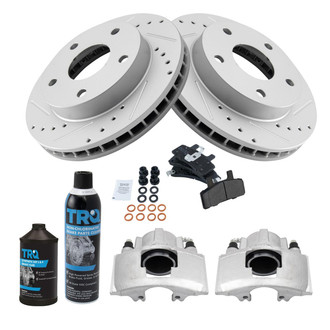 TRQ® - Performance Semi-Metallic Front Brake Kit with Calipers
