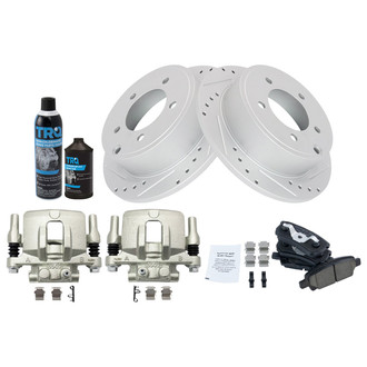 TRQ® - Performance Ceramic Rear Brake Kit with Calipers