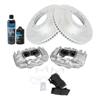 TRQ® - Performance Semi-Metallic Front Brake Kit with Calipers