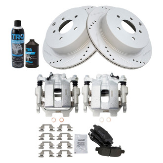 TRQ® - Performance Semi-Metallic Rear Brake Kit with Calipers