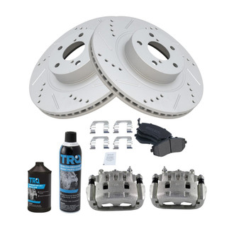 TRQ® - Performance Semi-Metallic Front Brake Kit with Calipers