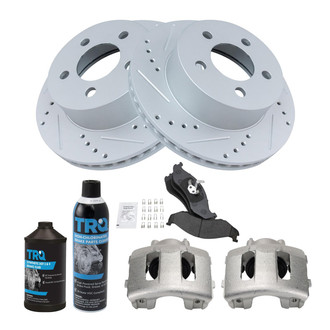 TRQ® - Performance Semi-Metallic Front Brake Kit with Calipers