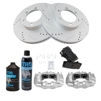 TRQ® - Performance Semi-Metallic Front Brake Kit with Calipers