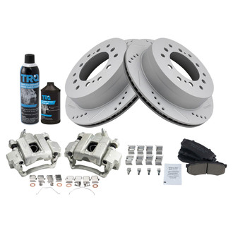 TRQ® - Performance Ceramic Rear Brake Kit with Calipers