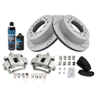TRQ® - Performance Semi-Metallic Rear Brake Kit with Calipers