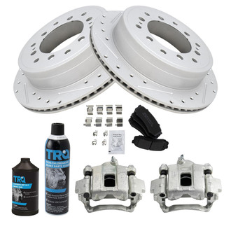 TRQ® - Performance Semi-Metallic Rear Brake Kit with Calipers