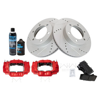 TRQ® - Performance Semi-Metallic Front Brake Kit with Calipers