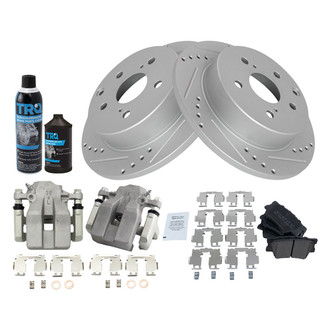TRQ® - Performance Semi-Metallic Rear Brake Kit with Calipers