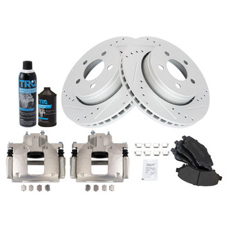 TRQ® - Performance Semi-Metallic Front Brake Kit with Calipers