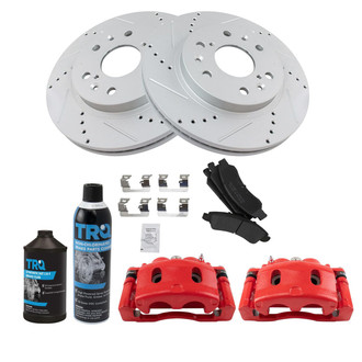 TRQ® - Performance Semi-Metallic Front Brake Kit with Calipers
