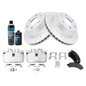 TRQ® - Performance Ceramic Rear Brake Kit with Calipers