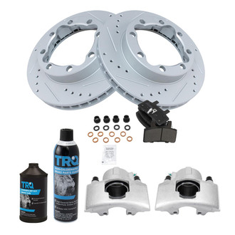 TRQ® - Performance Semi-Metallic Front Brake Kit with Calipers