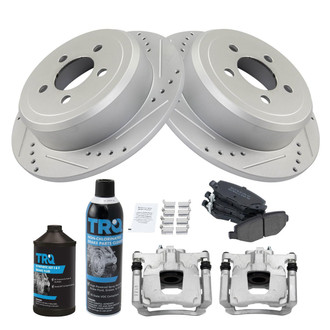 TRQ® - Performance Semi-Metallic Rear Brake Kit with Calipers