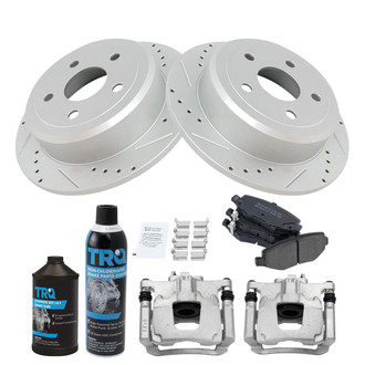 TRQ® - Performance Semi-Metallic Rear Brake Kit with Calipers