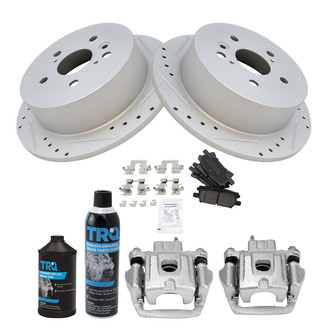 TRQ® - Performance Ceramic Rear Brake Kit with Calipers