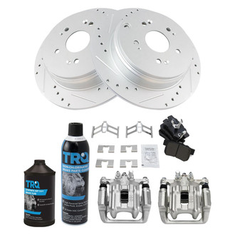 TRQ® - Performance Semi-Metallic Rear Brake Kit with Calipers
