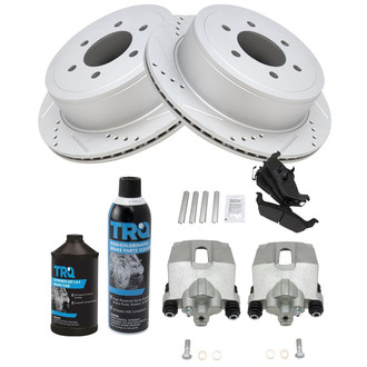 TRQ® - Performance Semi-Metallic Rear Brake Kit with Calipers