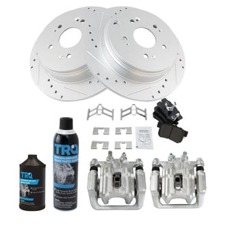 TRQ® - Performance Semi-Metallic Rear Brake Kit with Calipers