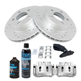 TRQ® - Performance Semi-Metallic Front Brake Kit with Calipers