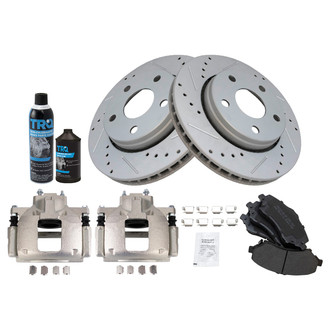 TRQ® - Performance Semi-Metallic Front Brake Kit with Calipers