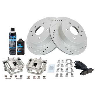 TRQ® - Performance Ceramic Rear Brake Kit with Calipers