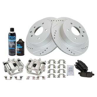 TRQ® - Performance Semi-Metallic Rear Brake Kit with Calipers