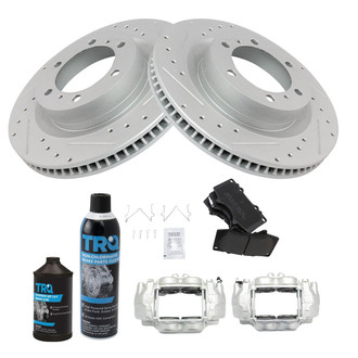 TRQ® - Performance Semi-Metallic Front Brake Kit with Calipers