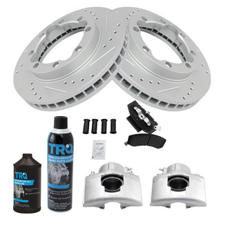 TRQ® - Performance Semi-Metallic Front Brake Kit with Calipers