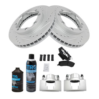 TRQ® - Performance Semi-Metallic Front Brake Kit with Calipers