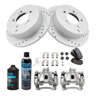 TRQ® - Performance Ceramic Rear Brake Kit with Calipers