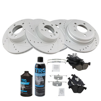 TRQ® - Performance Semi-Metallic Front and Rear Brake Kit